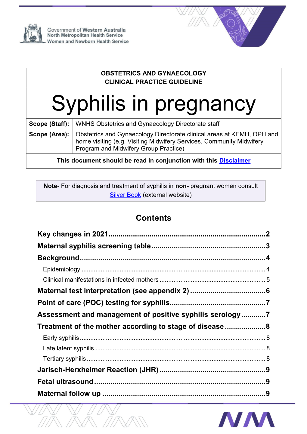 Syphilis in Pregnancy