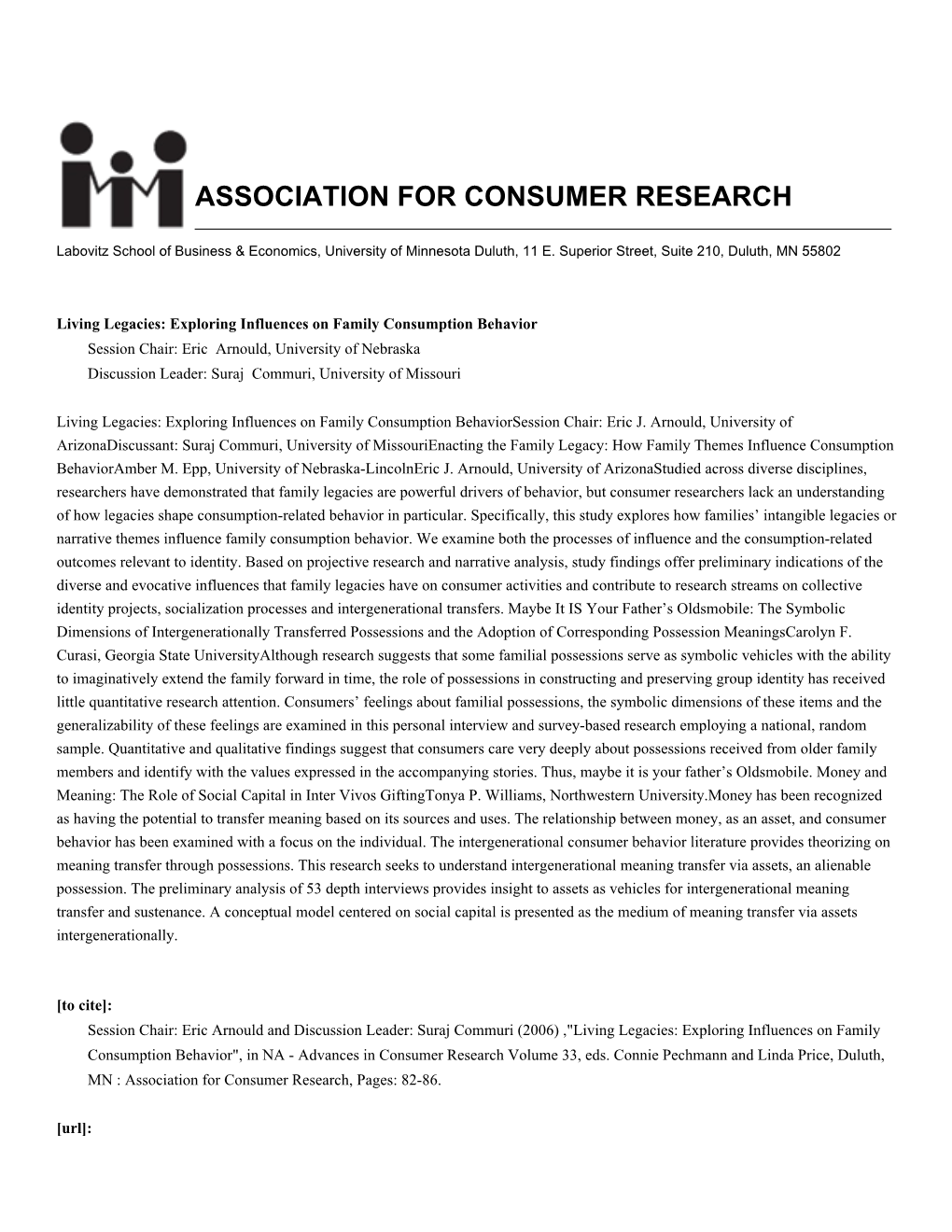 Living Legacies: Exploring Influences on Family Consumption Behavior