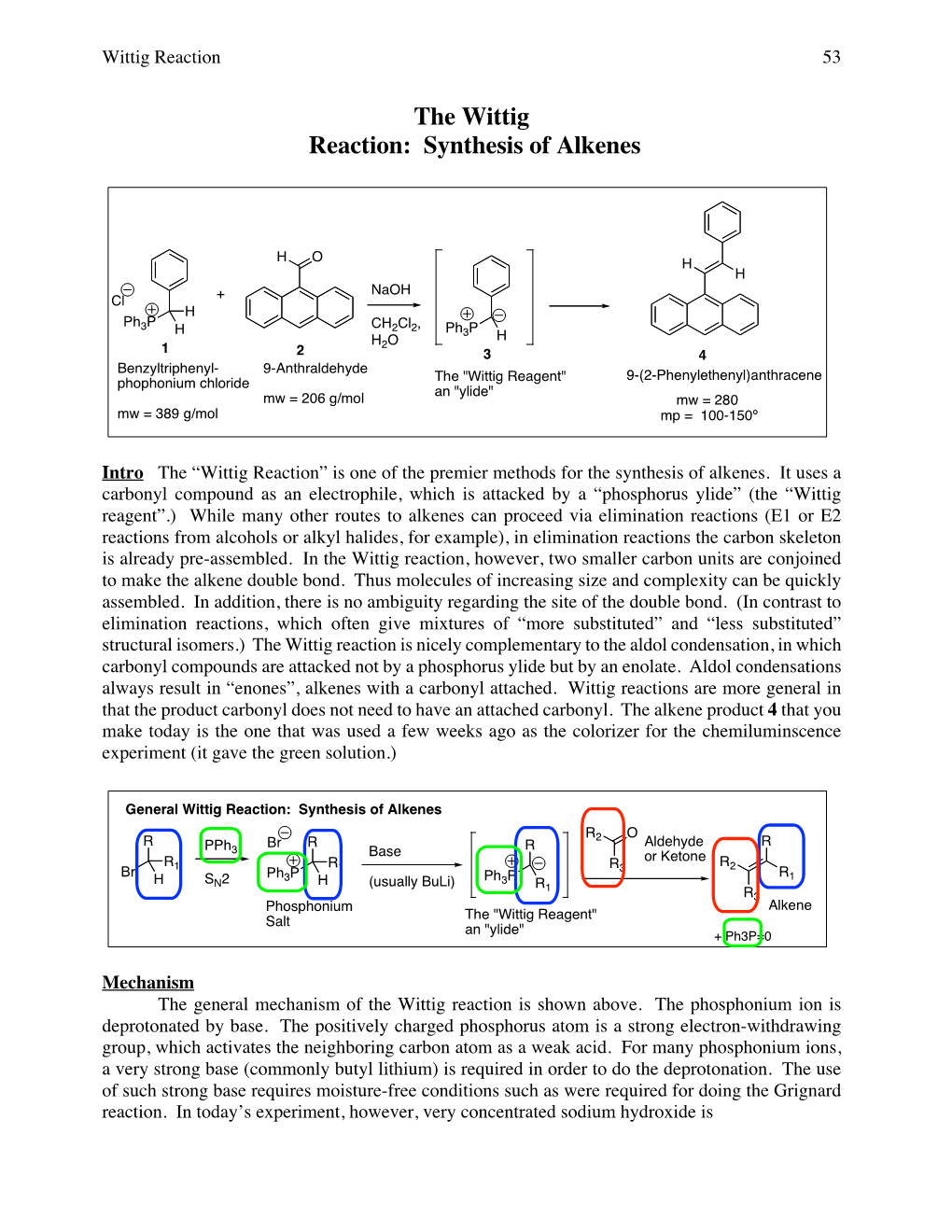 The Wittig Reaction: Synthesis of Alkenes