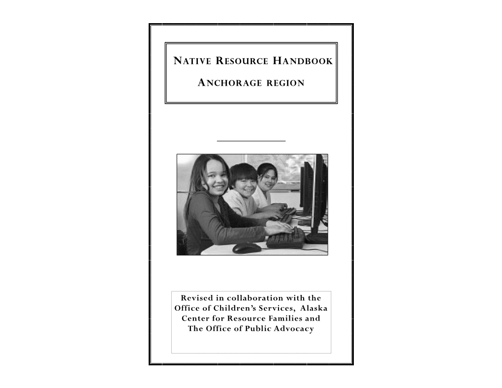 Anchorage Native Resources Handbook