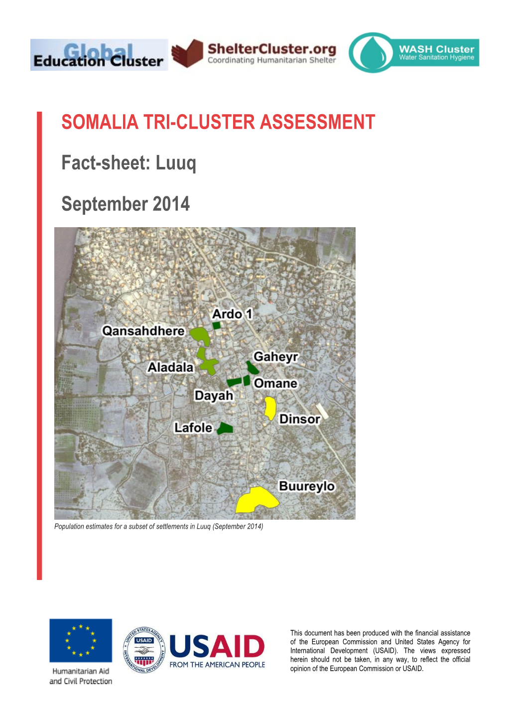 SOMALIA TRI-CLUSTER ASSESSMENT Fact-Sheet: Luuq