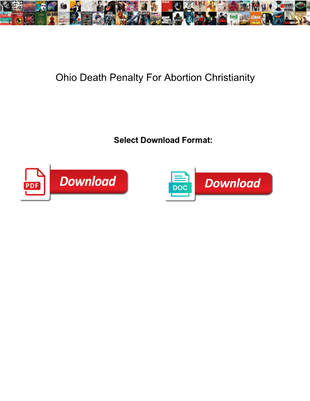 Ohio Death Penalty for Abortion Christianity