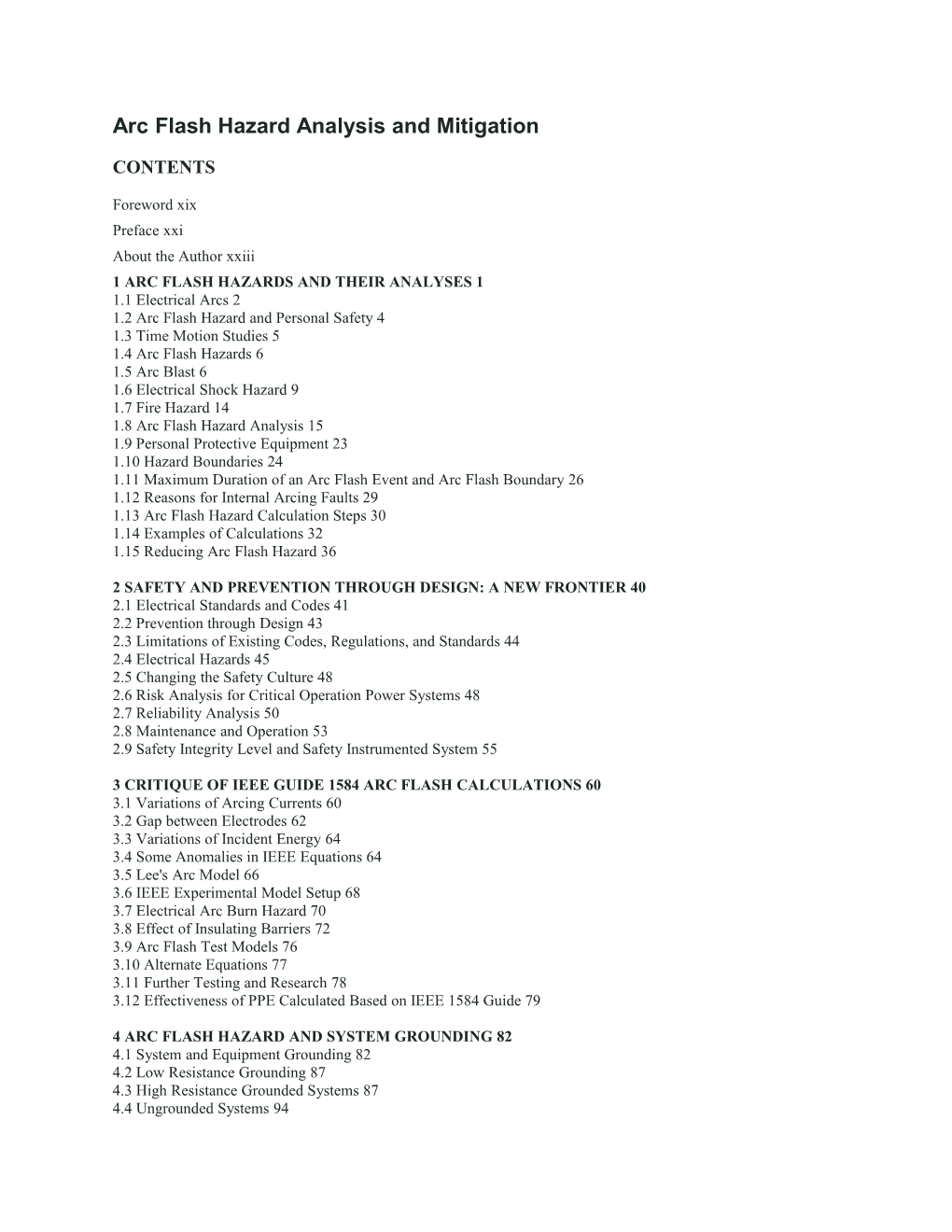 Arc Flash Hazard Analysis and Mitigation