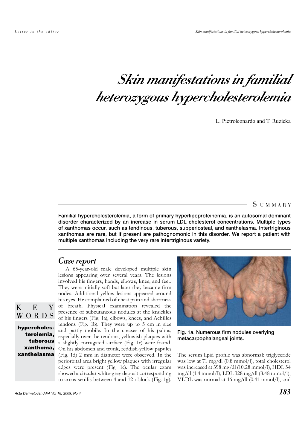 Skin Manifestations in Familial Heterozygous Hypercholesterolemia