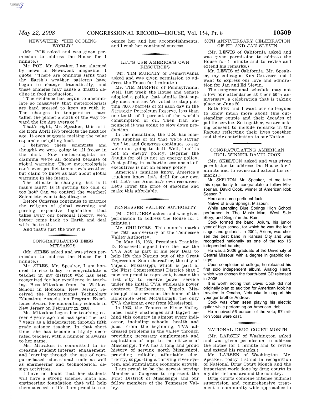 CONGRESSIONAL RECORD—HOUSE, Vol. 154, Pt