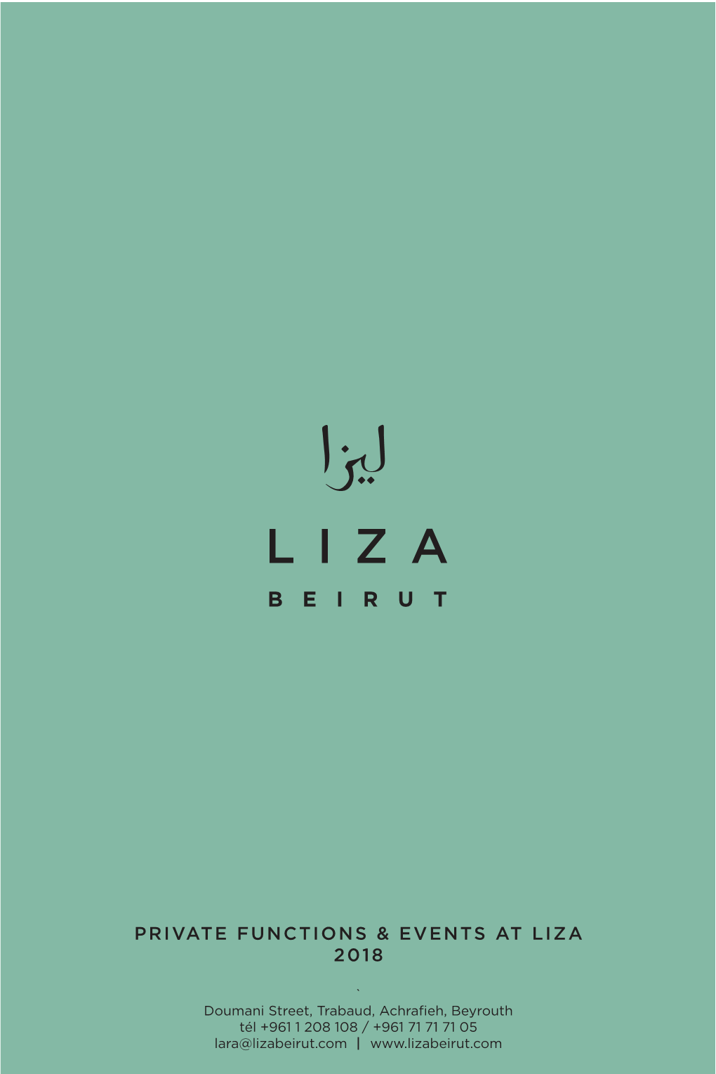 Private Functions & Events at Liza