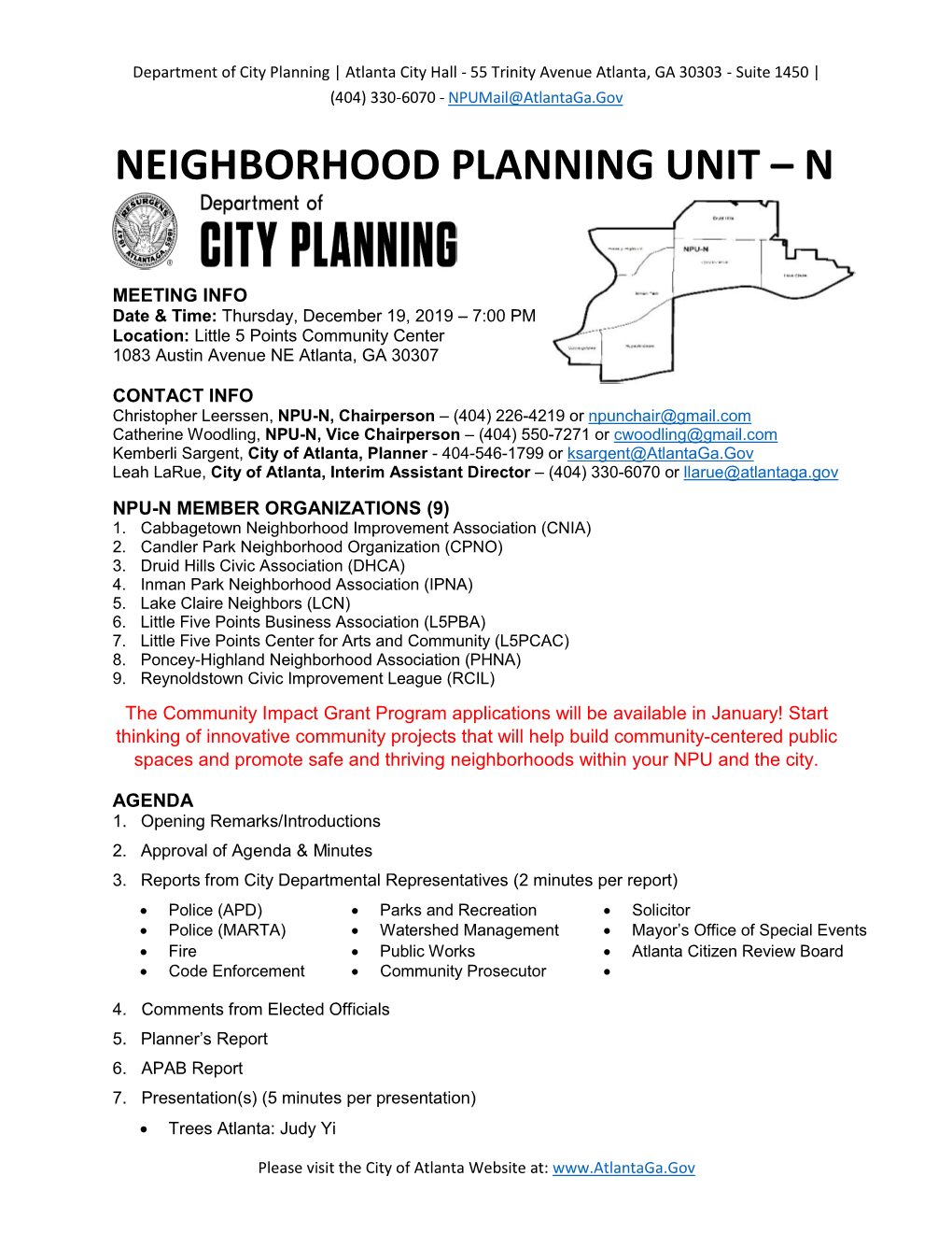 Neighborhood Planning Unit – N