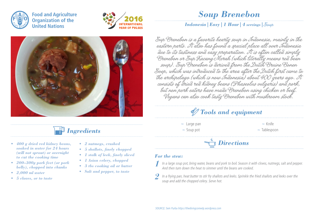 Soup Brenebon Indonesia | Easy | 1 Hour | 4 Servings | Soup