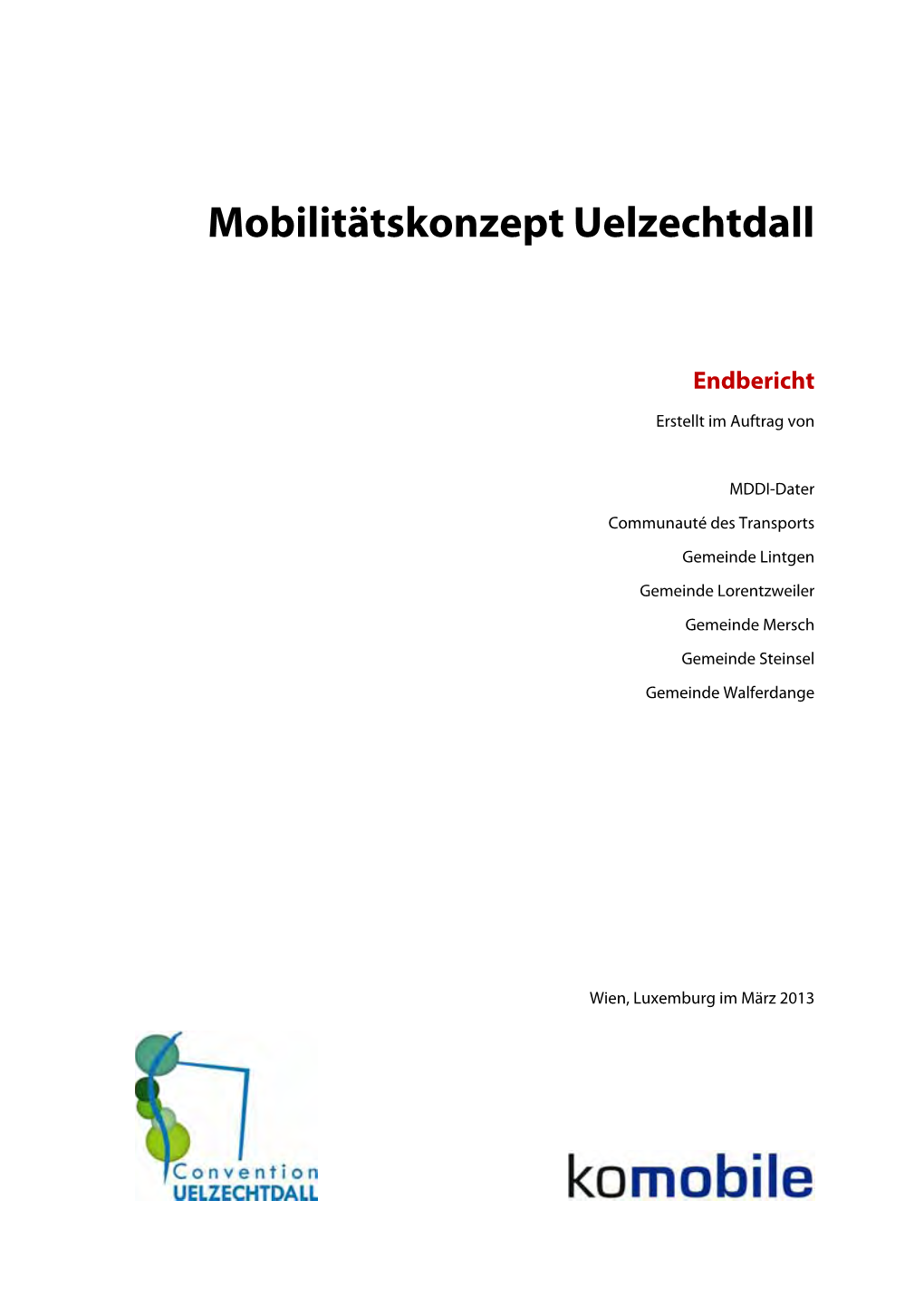 Mobilitätskonzept Uelzechtdall