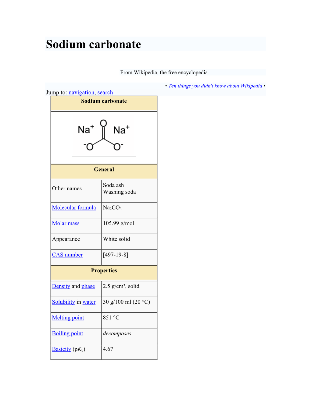 Sodium Carbonate