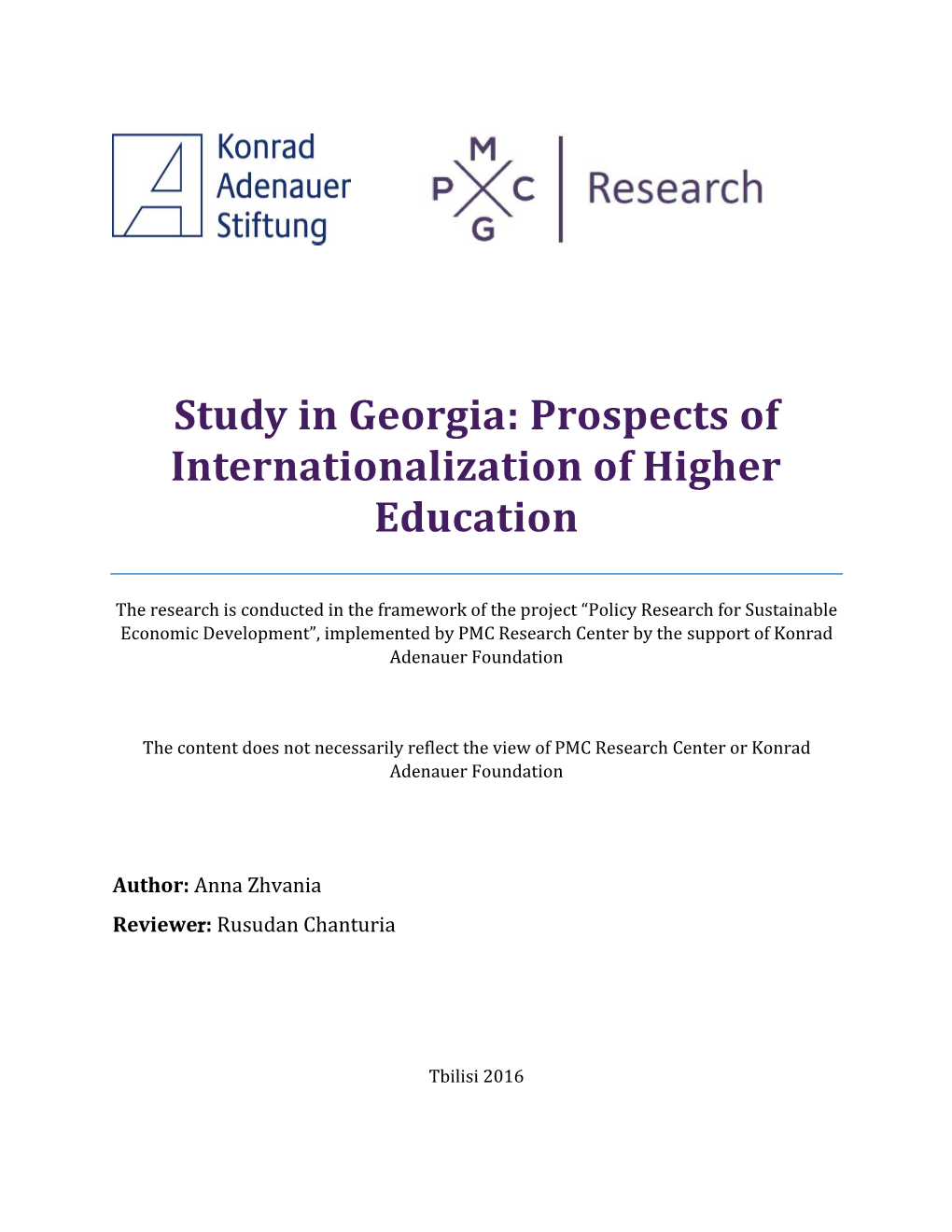 Study in Georgia: Prospects of Internationalization of Higher Education