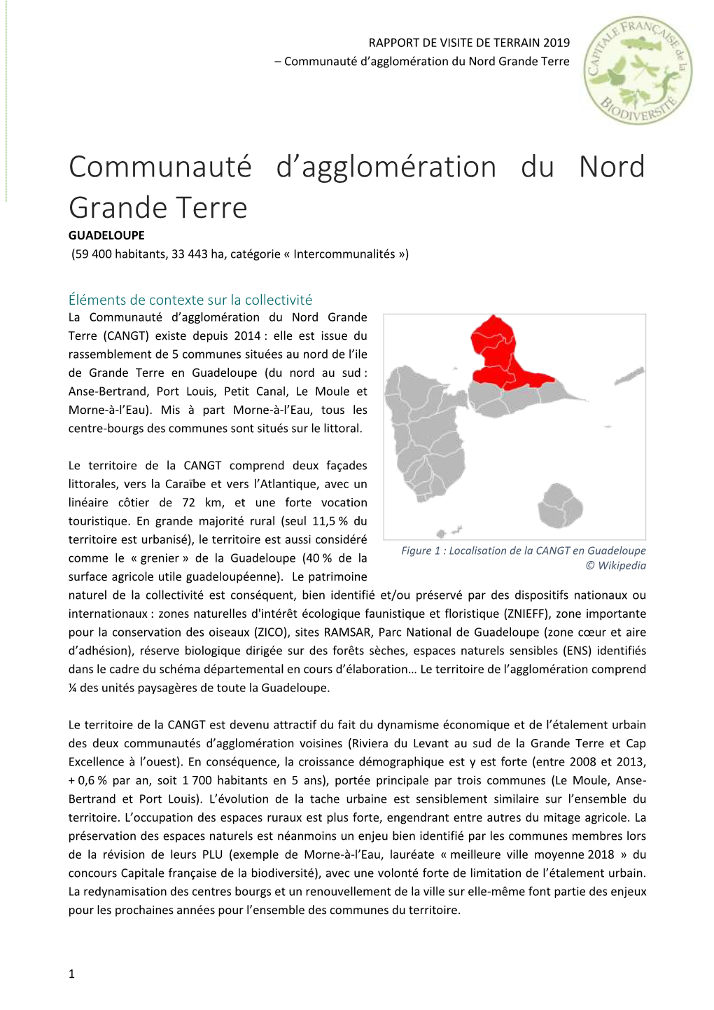 Nord Grande Terre-Rapport De Visite Concours-Capitale Française De La