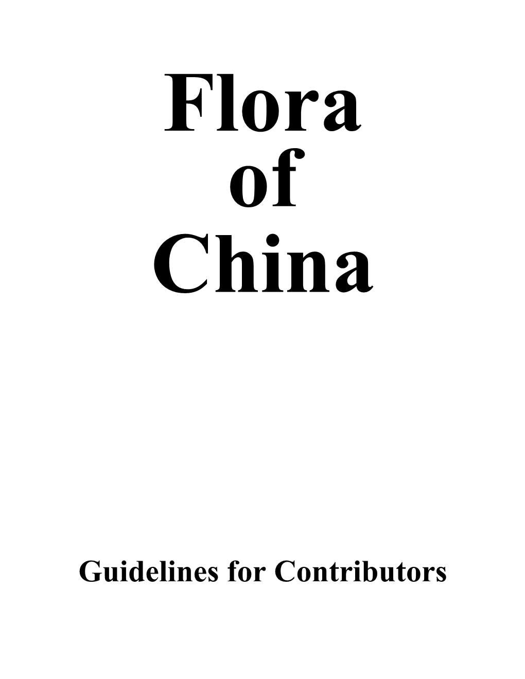 Guidelines for Contributors Flora of China