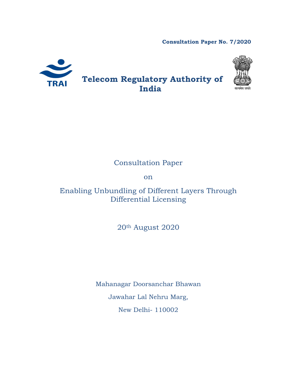 Telecom Regulatory Authority of India