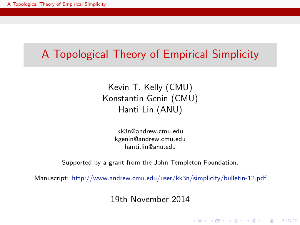 A Topological Theory of Empirical Simplicity