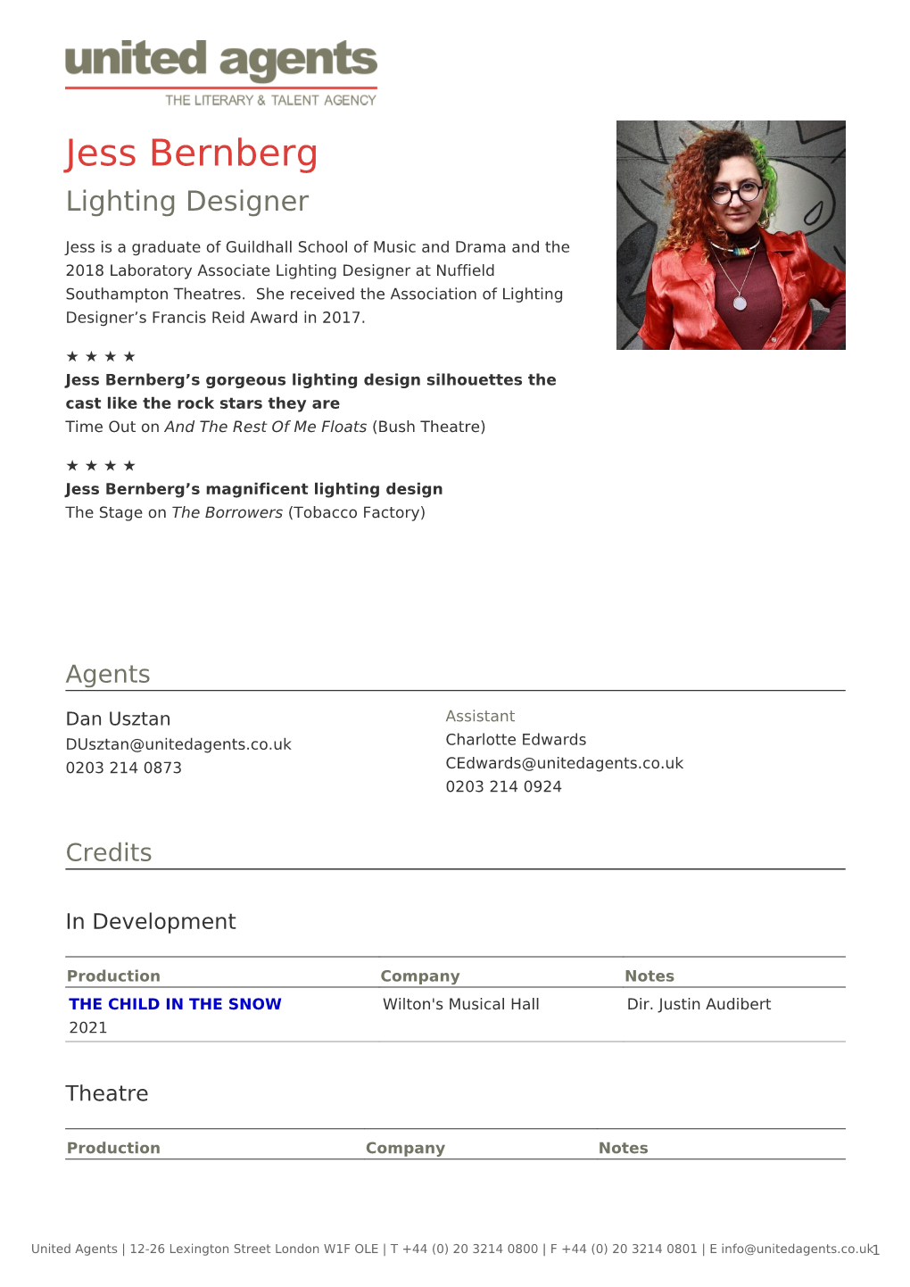 Jess Bernberg Lighting Designer