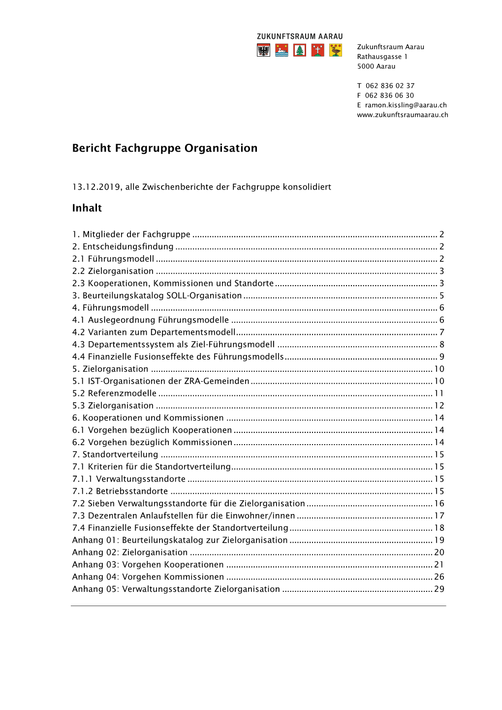 Bericht Fachgruppe Organisation