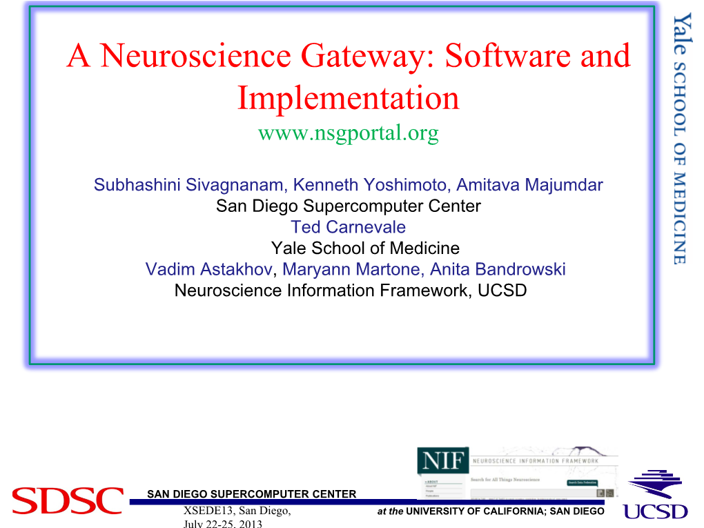 A Neuroscience Gateway: Software and Implementation