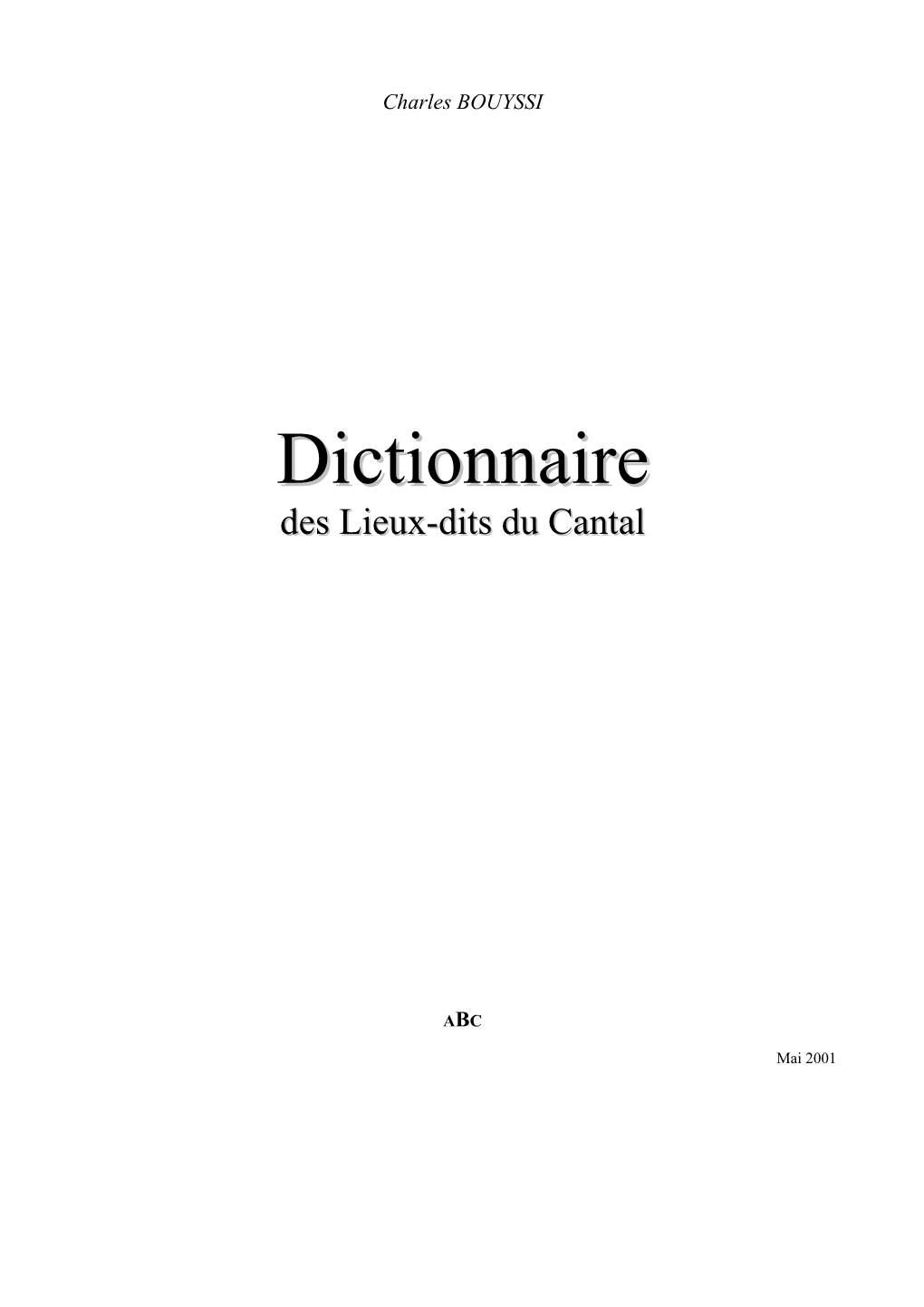 Lieux-Dits Du Cantal