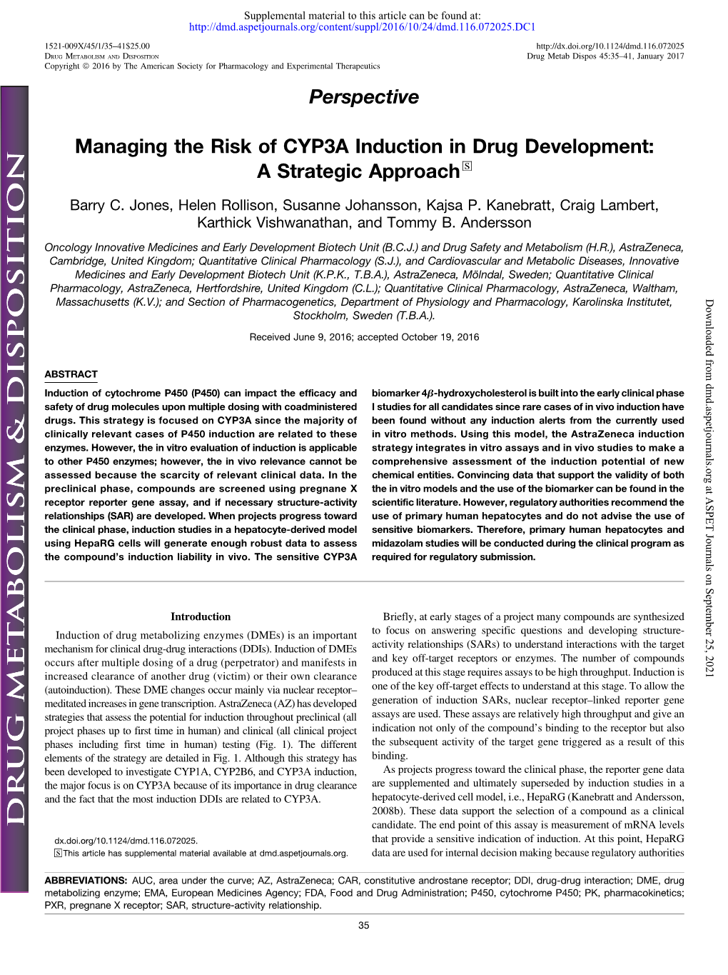 Managing the Risk of CYP3A Induction in Drug Development: a Strategic Approach S