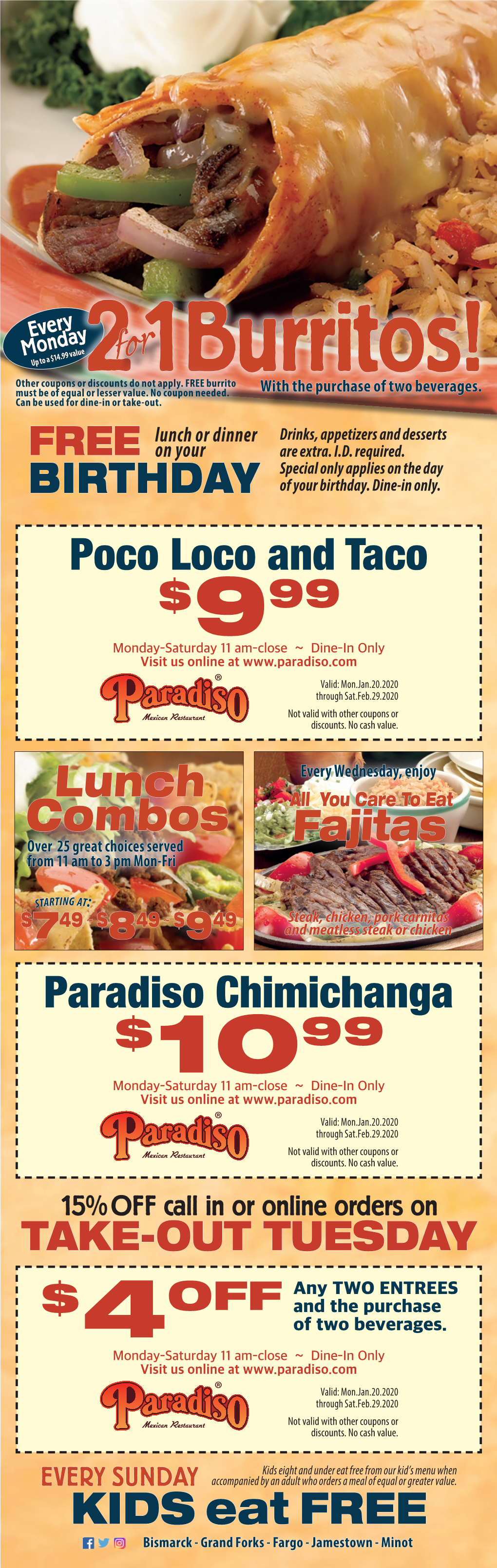 Poco Loco and Taco Paradiso Chimichanga