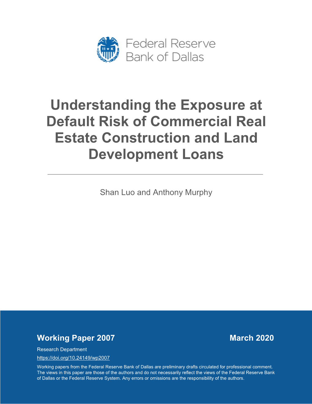 Understanding the Exposure at Default Risk of Commercial Real Estate Construction and Land Development Loans