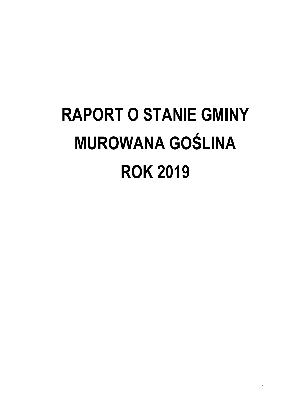 Raport O Stanie Gminy Murowana Goślina Rok 2019