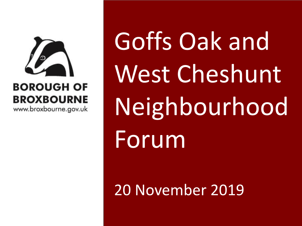 Goffs Oak and West Cheshunt Neighbourhood Forum