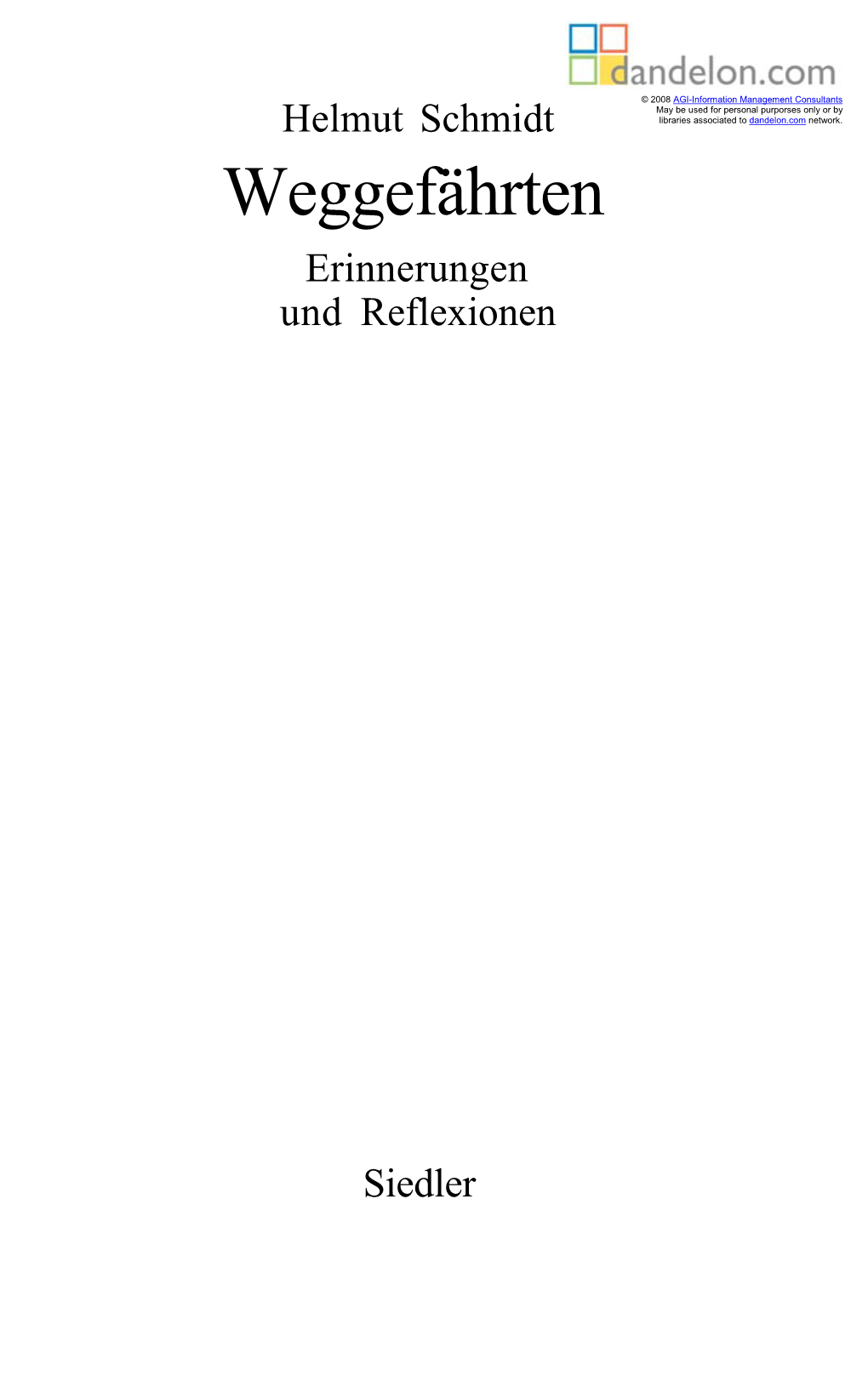 Weggefährten Erinnerungen Und Reflexionen