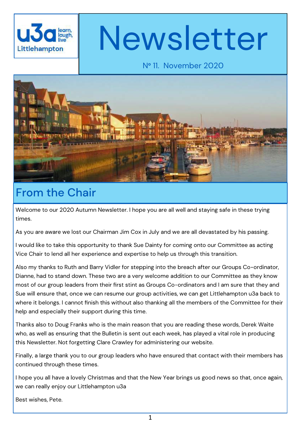 Newsletter 11 November 2020