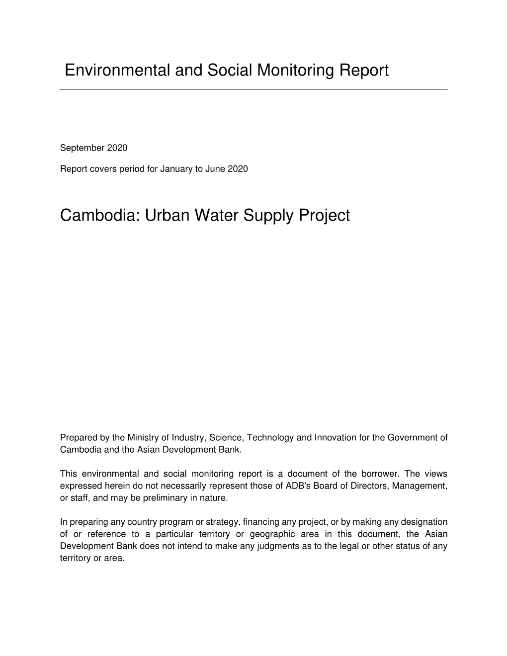 Cambodia: Urban Water Supply Project