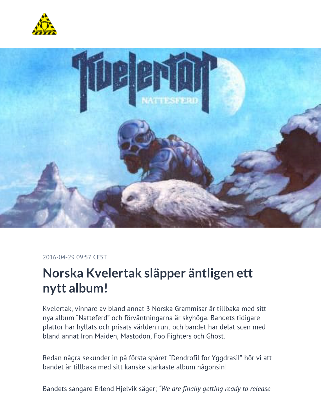 Norska Kvelertak Släpper Äntligen Ett Nytt Album!