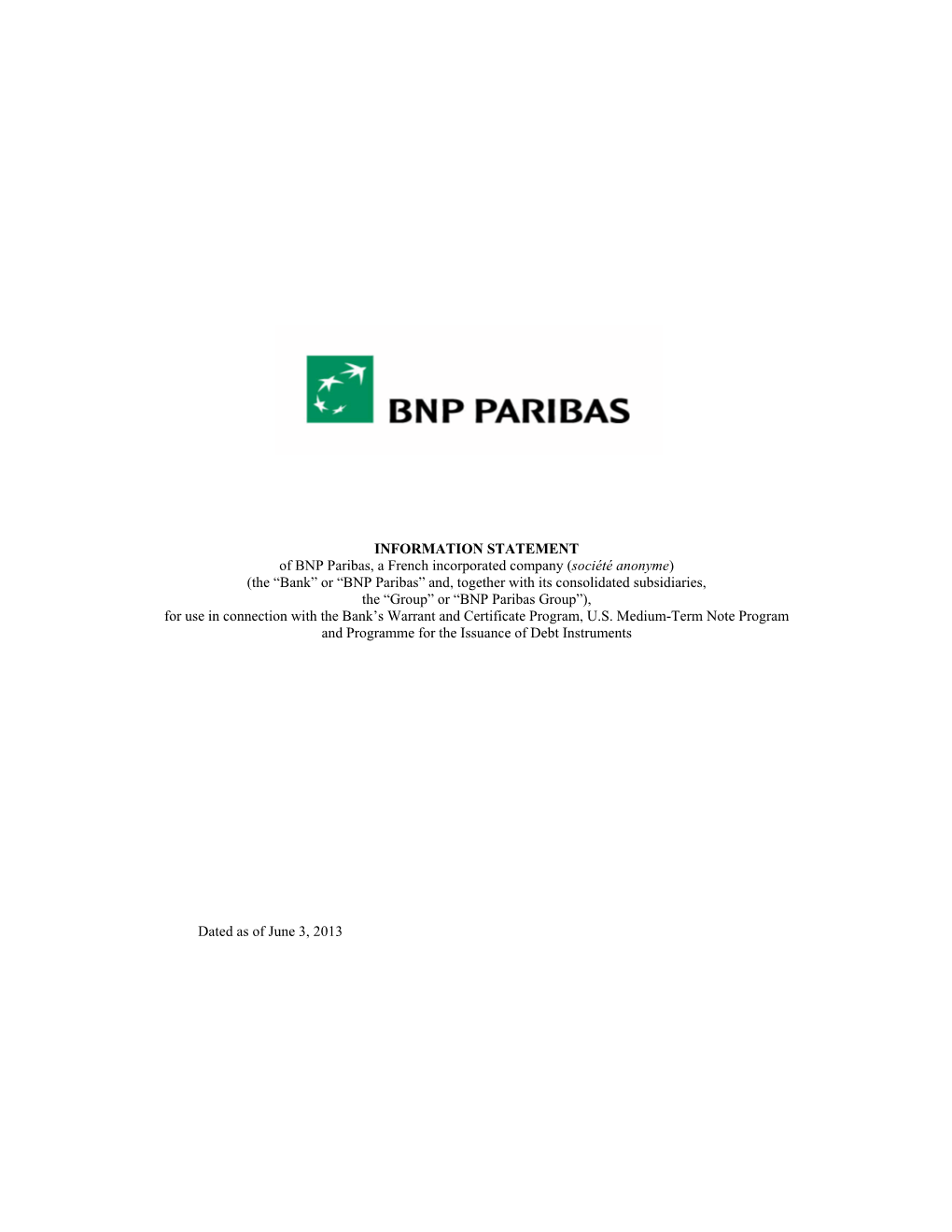 The “Bank” Or “BNP Paribas”