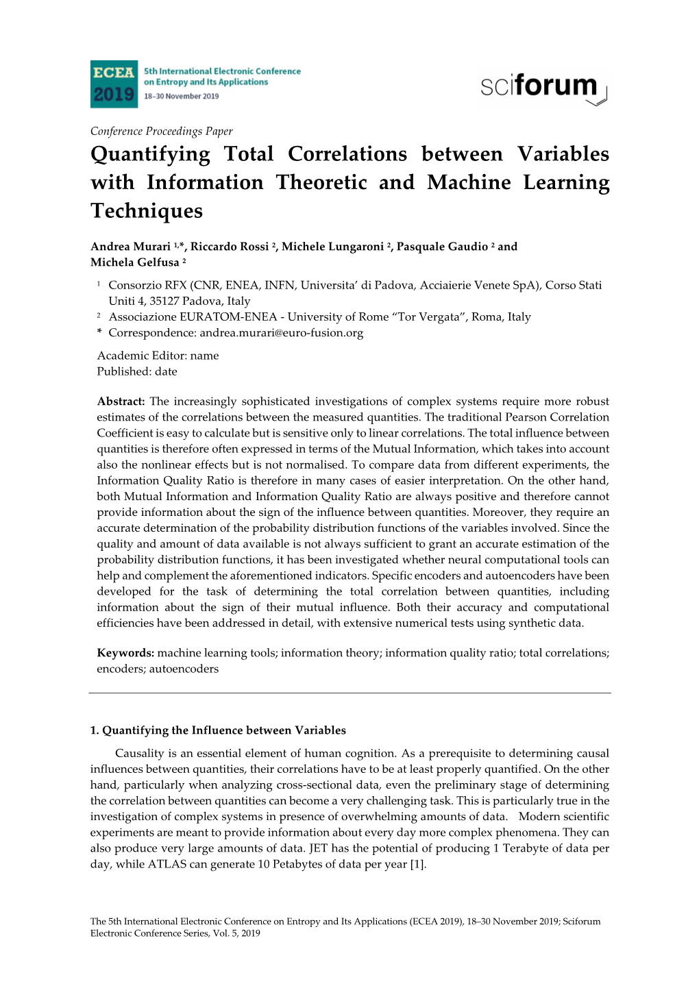 Quantifying Total Correlations Between Variables with Information Theoretic and Machine Learning Techniques