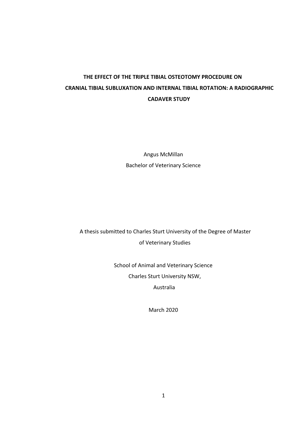 The Effect of the Triple Tibial Osteotomy Procedure on Cranial Tibial Subluxation and Internal Tibial Rotation: a Radiographic Cadaver Study