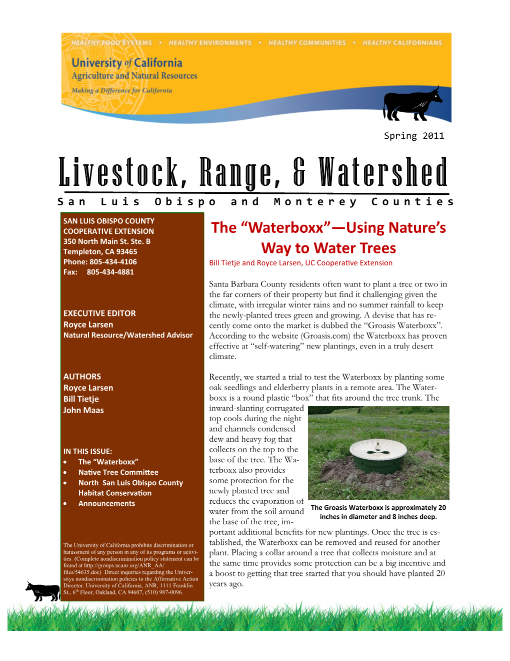 Livestock, Range, & Watershed