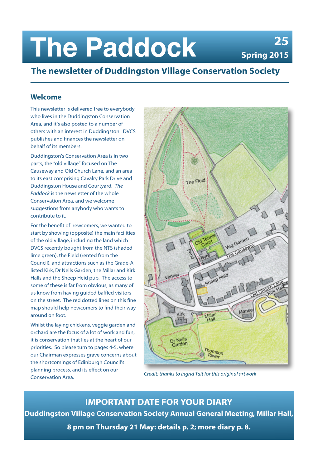 Spring 2015 the Newsletter of Duddingston Village Conservation Society