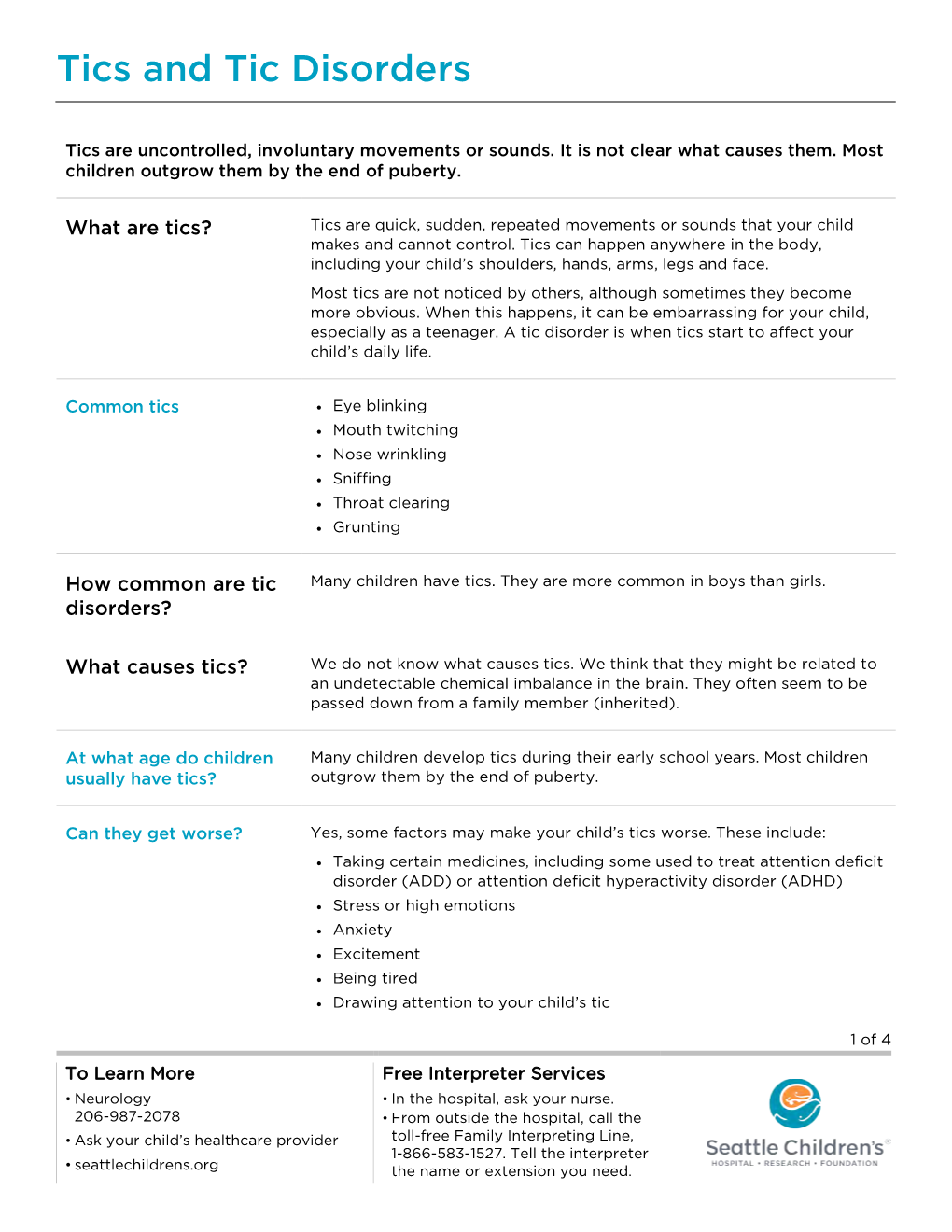 PE2224 Tics and Tic Disorders