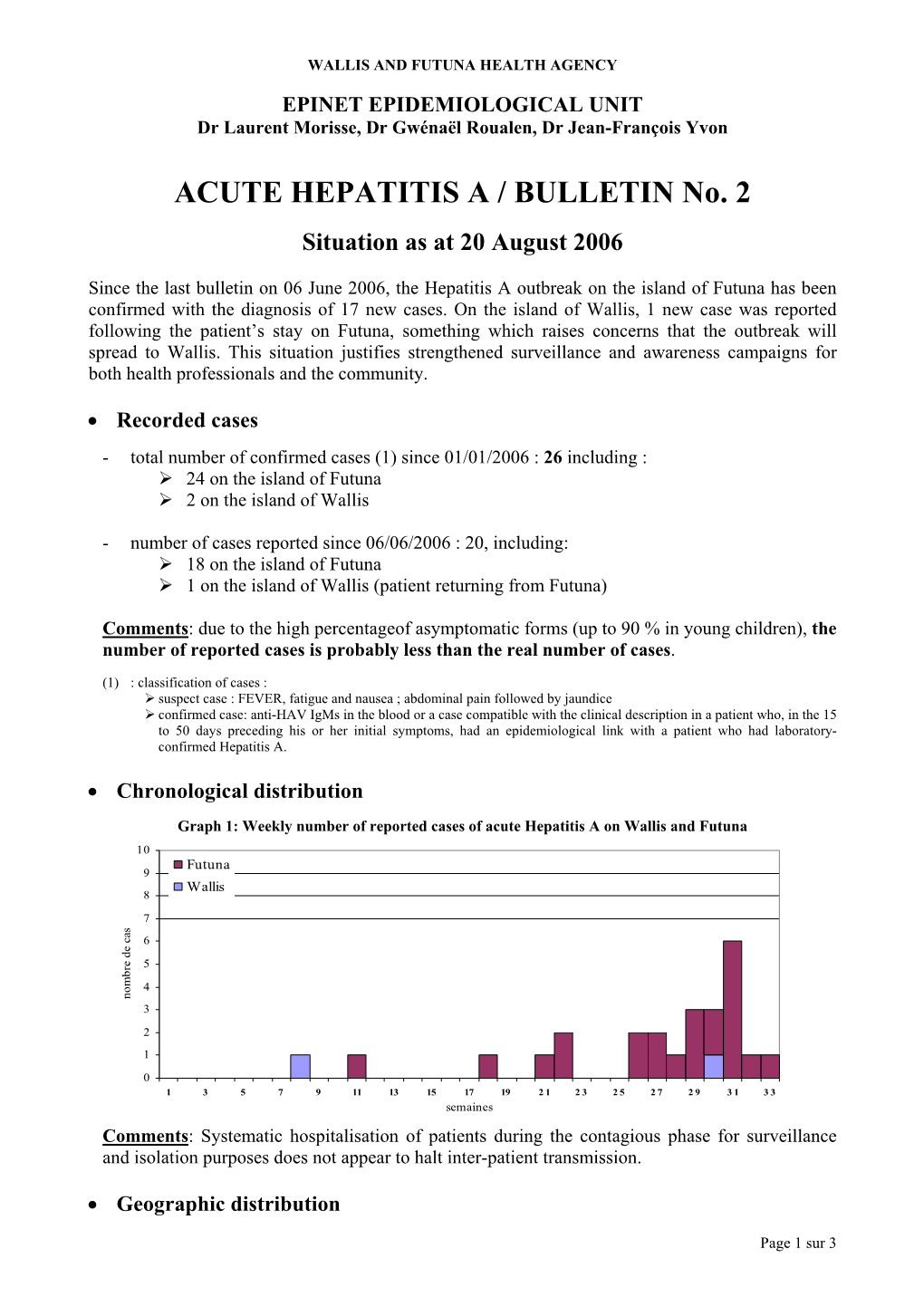 ACUTE HEPATITIS a / BULLETIN No. 2