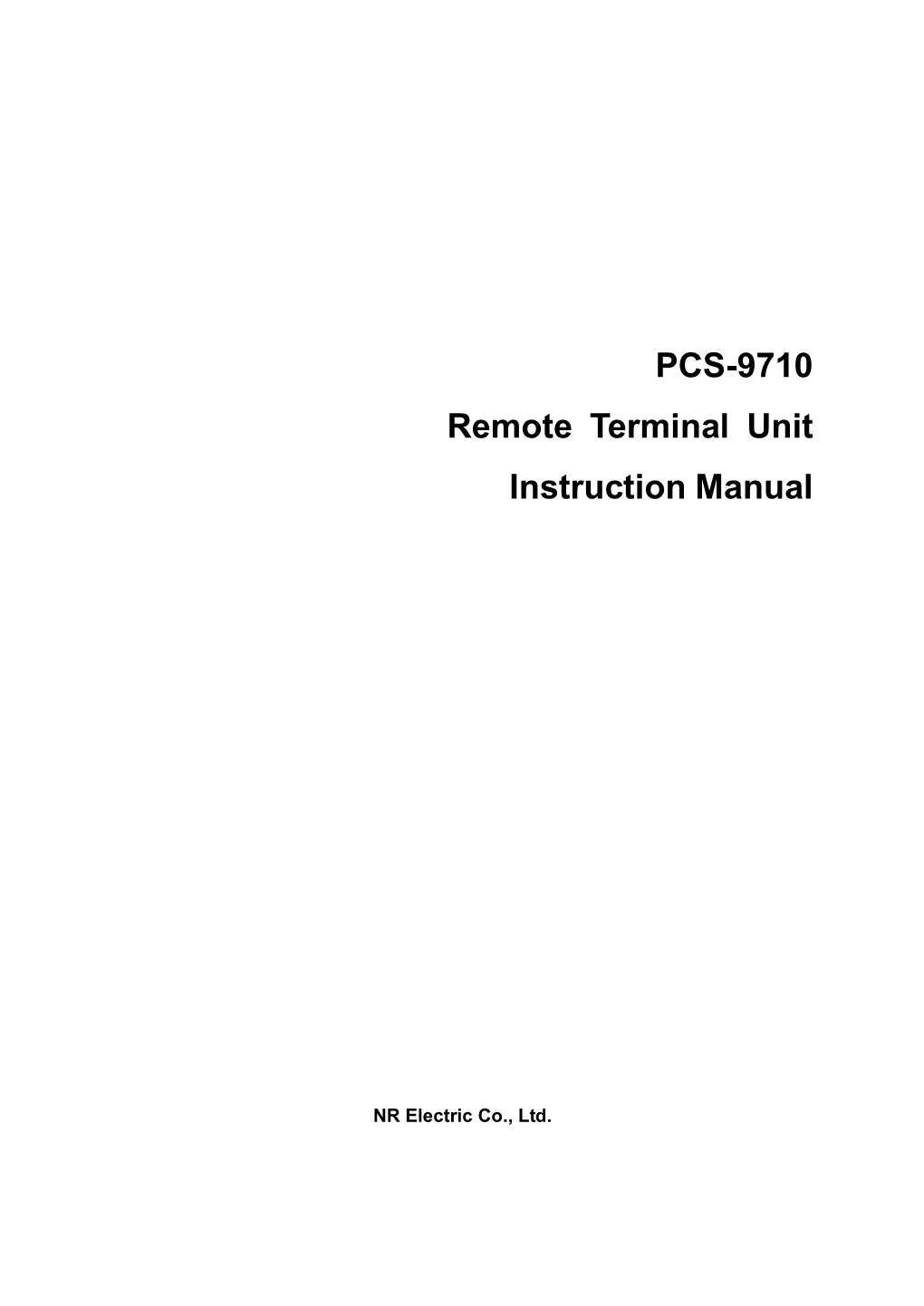 PCS-9710 Remote Terminal Unit Instruction Manual