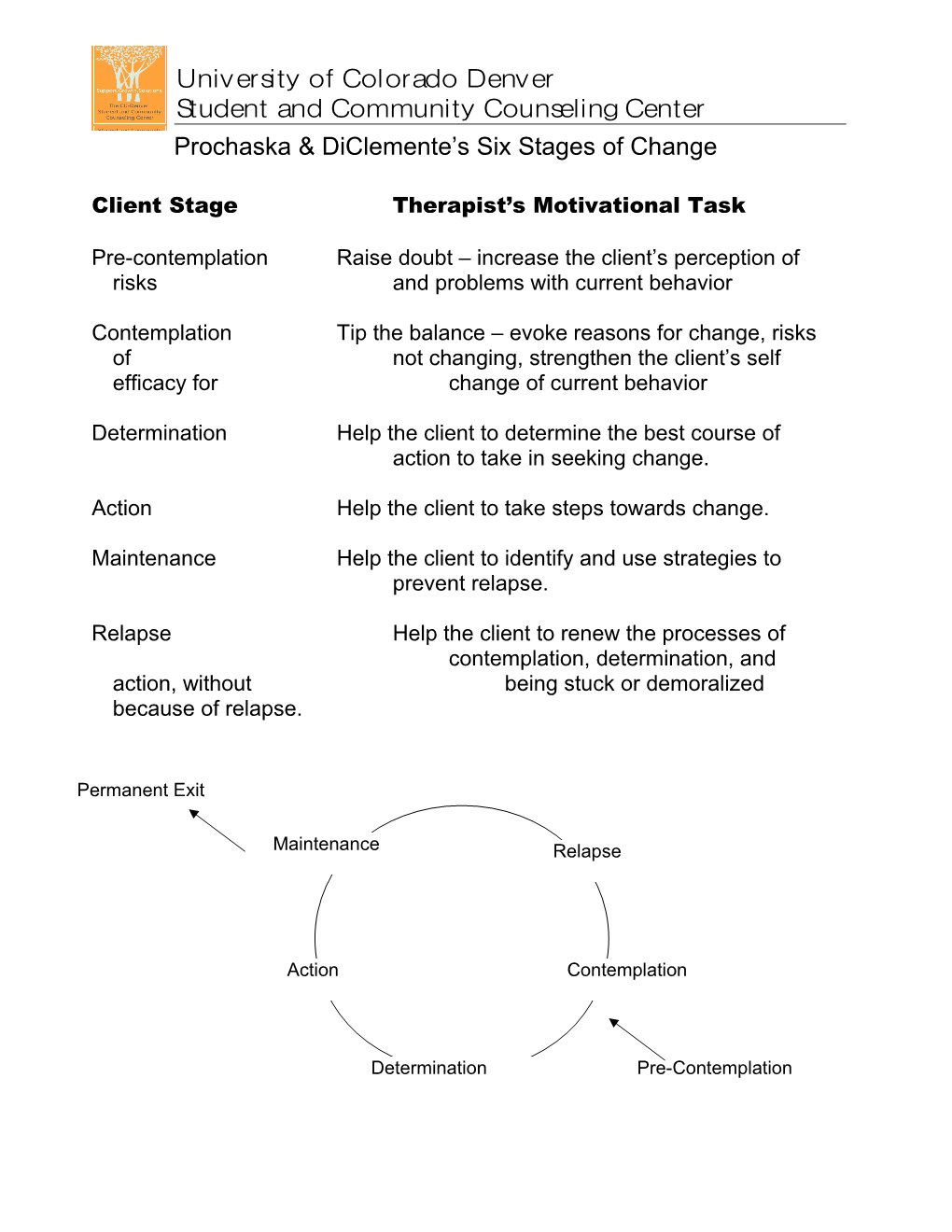 Client Stage Therapist S Motivational Task