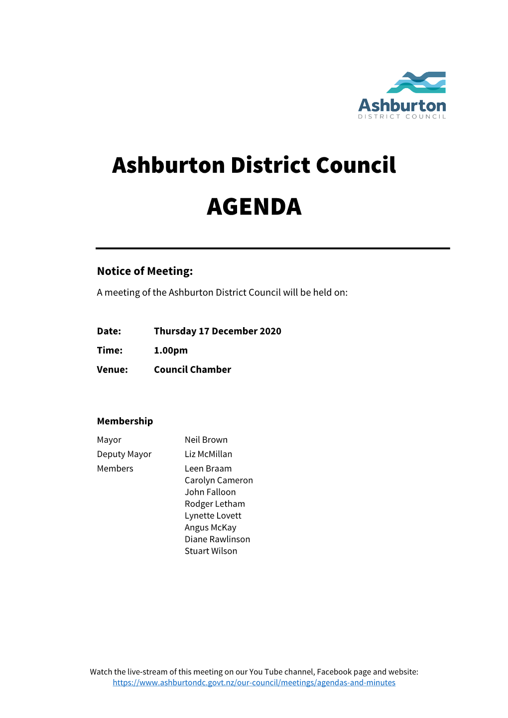 Council Agenda 17 December 2020