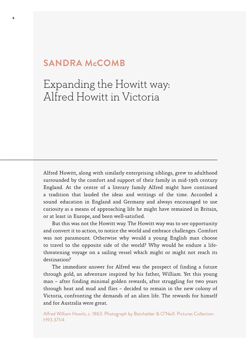 Sandra Mccomb – Expanding the Howitt Way: Alfred Howitt in Victoria