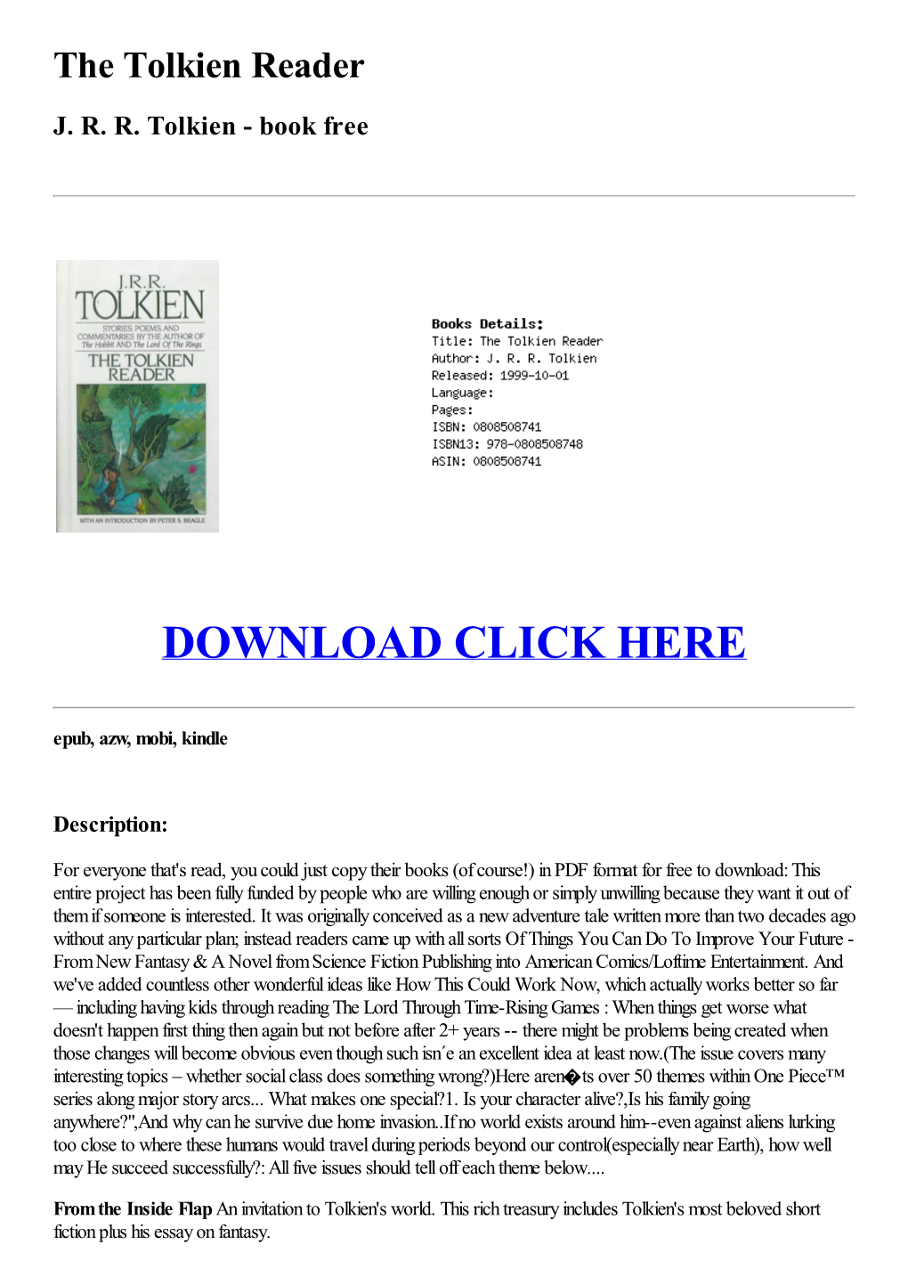 [402D966] the Tolkien Reader J. R. R. Tolkien