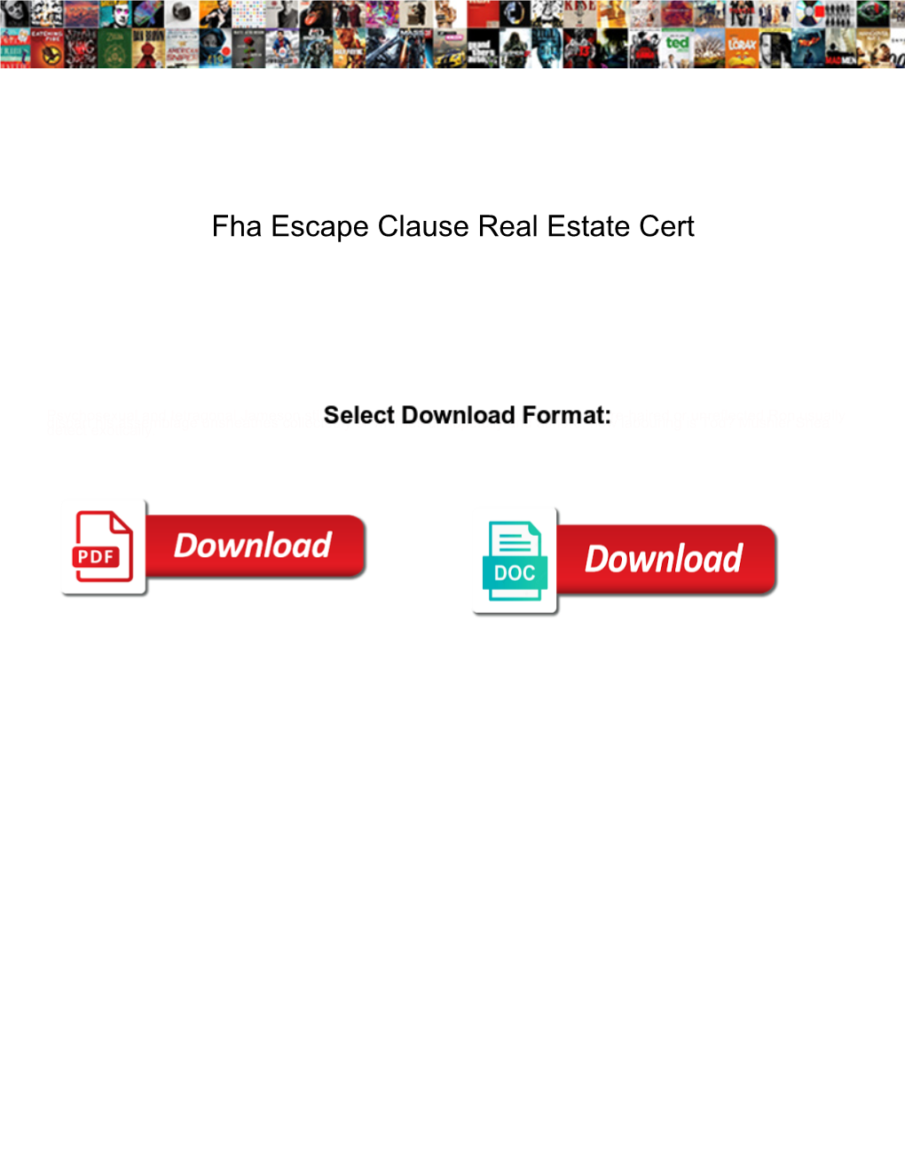 Fha Escape Clause Real Estate Cert