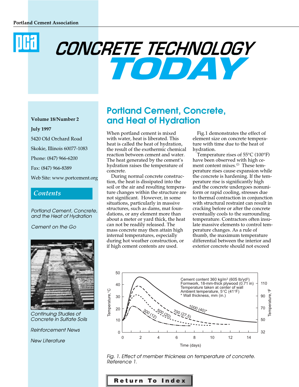 Portland Cement, Concrete, and Heat of Hydration