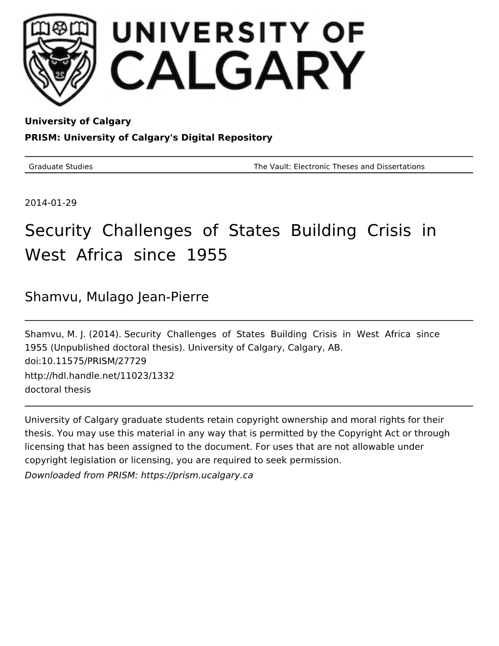 Security Challenges of States Building Crisis in West Africa Since 1955