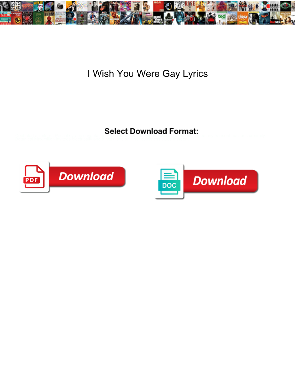 I Wish You Were Gay Lyrics