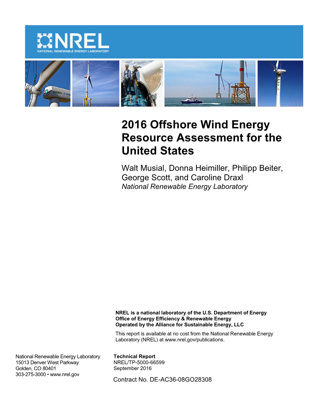 2016 Offshore Wind Energy Resource Assessment for the United States