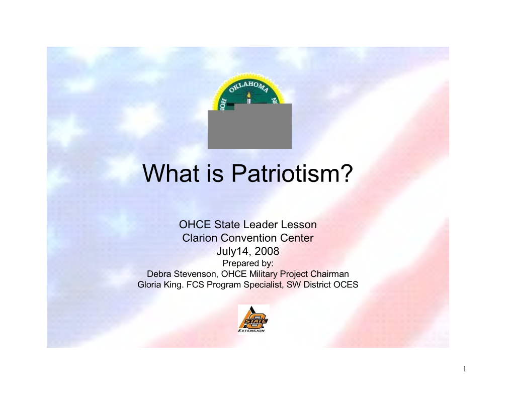 Today Most People Agree That Patriotism Also Involves Service to Their Country, but Many